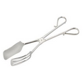 10" Silver Plated Jumbo Scissor Cake Tongs w/ Spatula Side